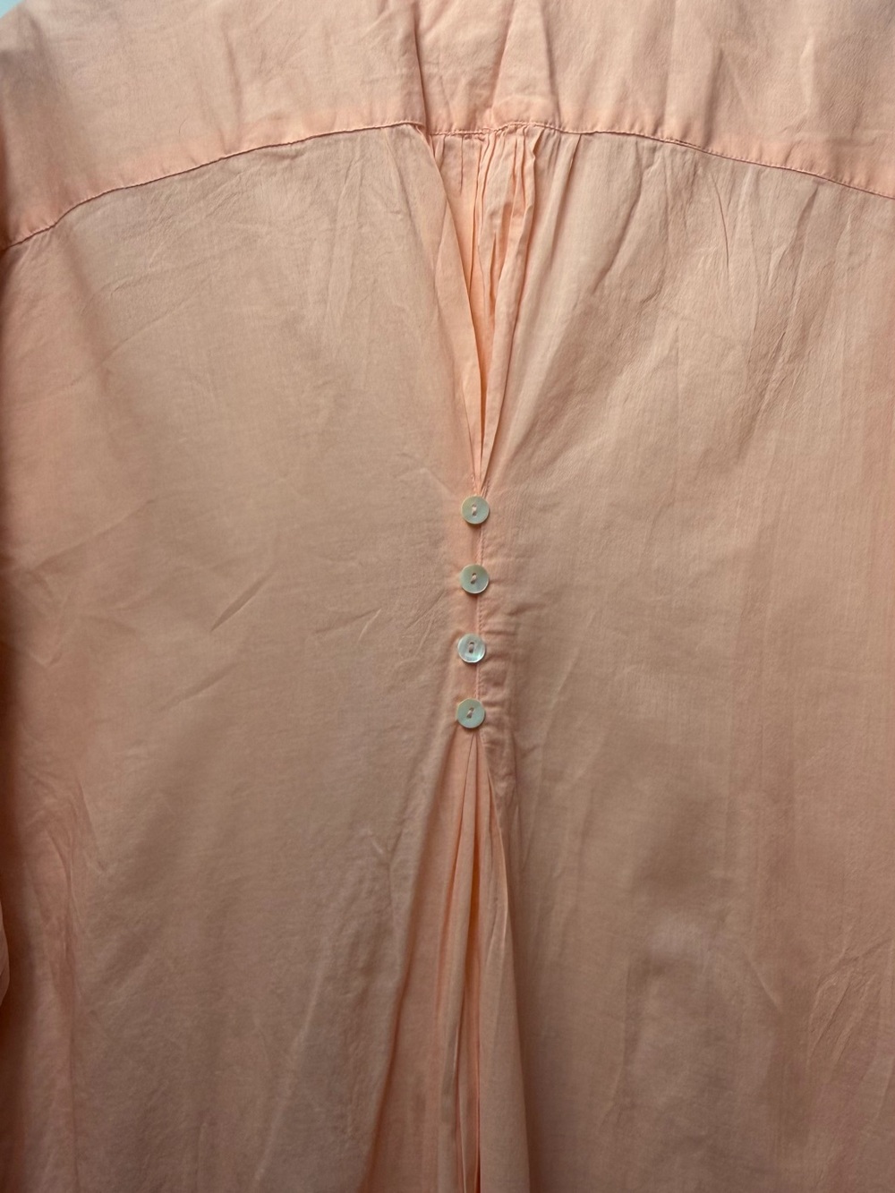 Peace Love World Boheme Peach Cotton Shirt Dress Petite Medium Button Front - Picture 6 of 9